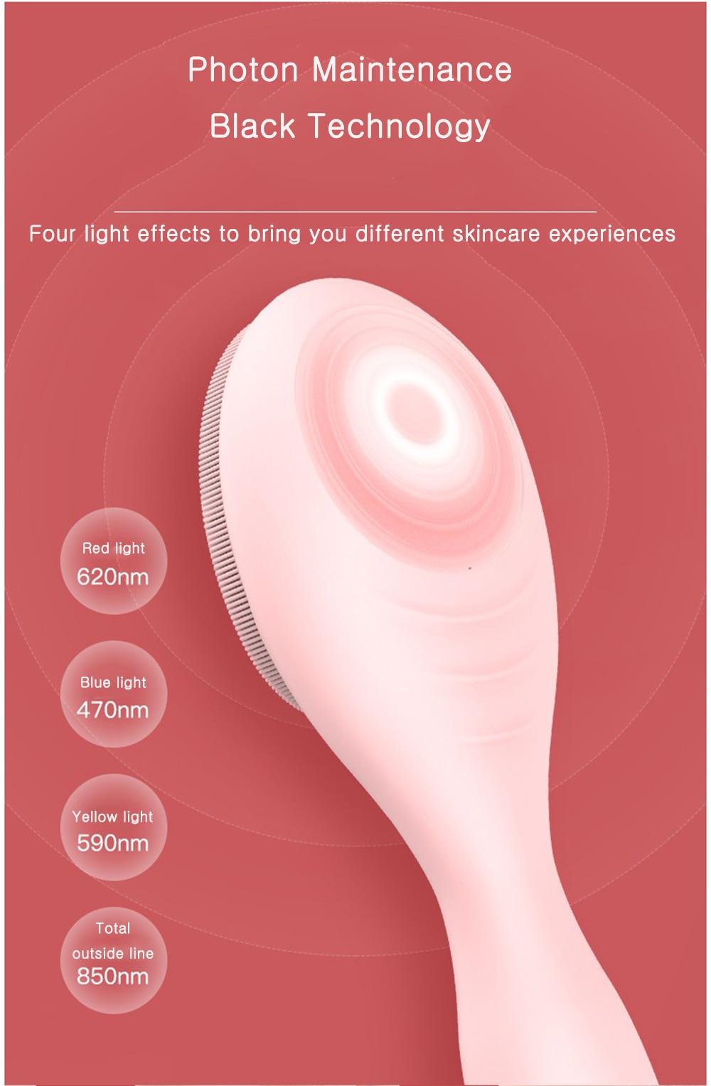 KONKA 3 IN 1 Facial Cleansing Brush Sonic Vibration Mini Face Cleaner Silicone Deep Pore Cleaning Electric Face Massager