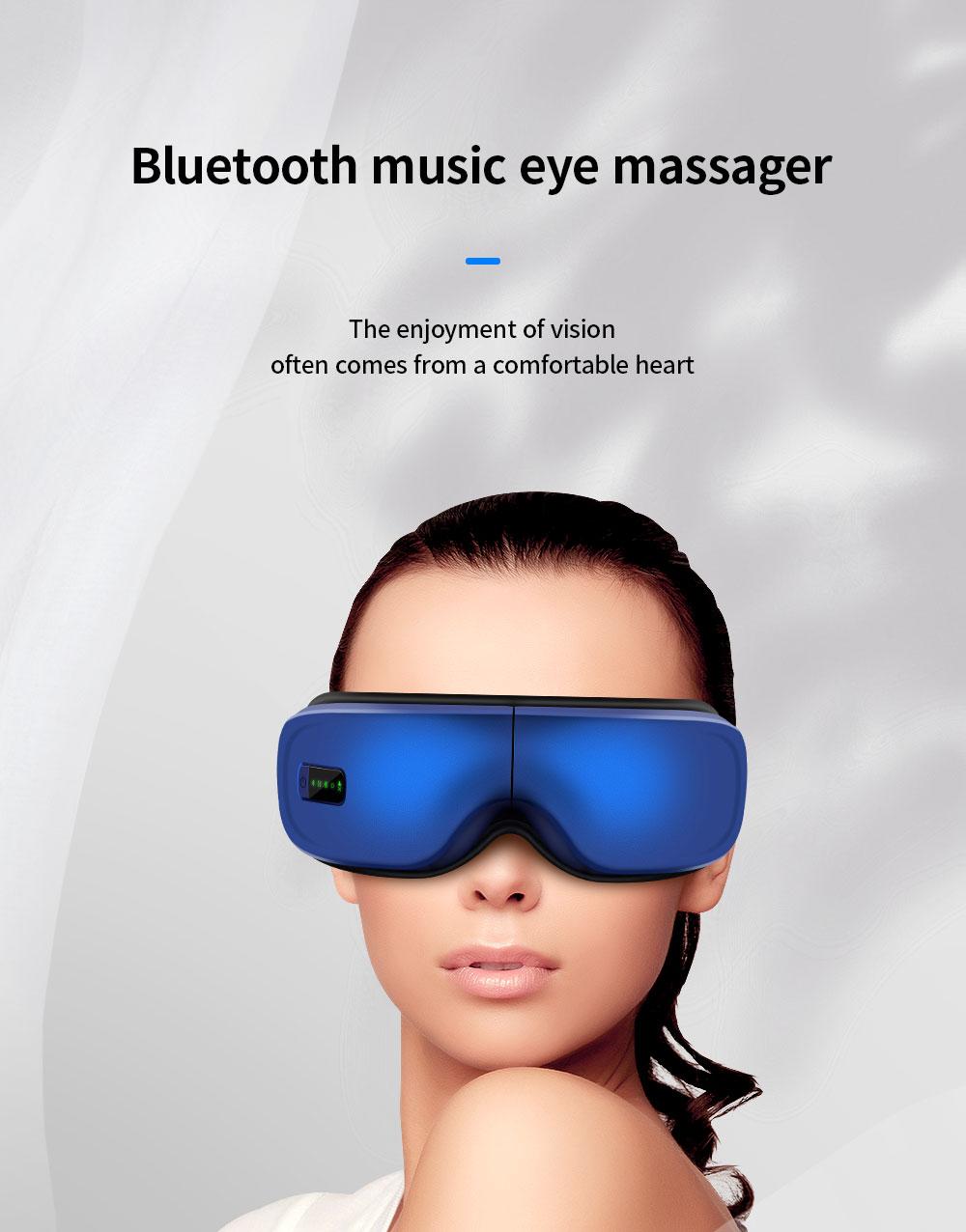Rechargeable Eye Therapy Massager Electric Bluetooth Music Eye Massage SPA Collapsible Air Pressure Heating Eye Fatigue Relieve