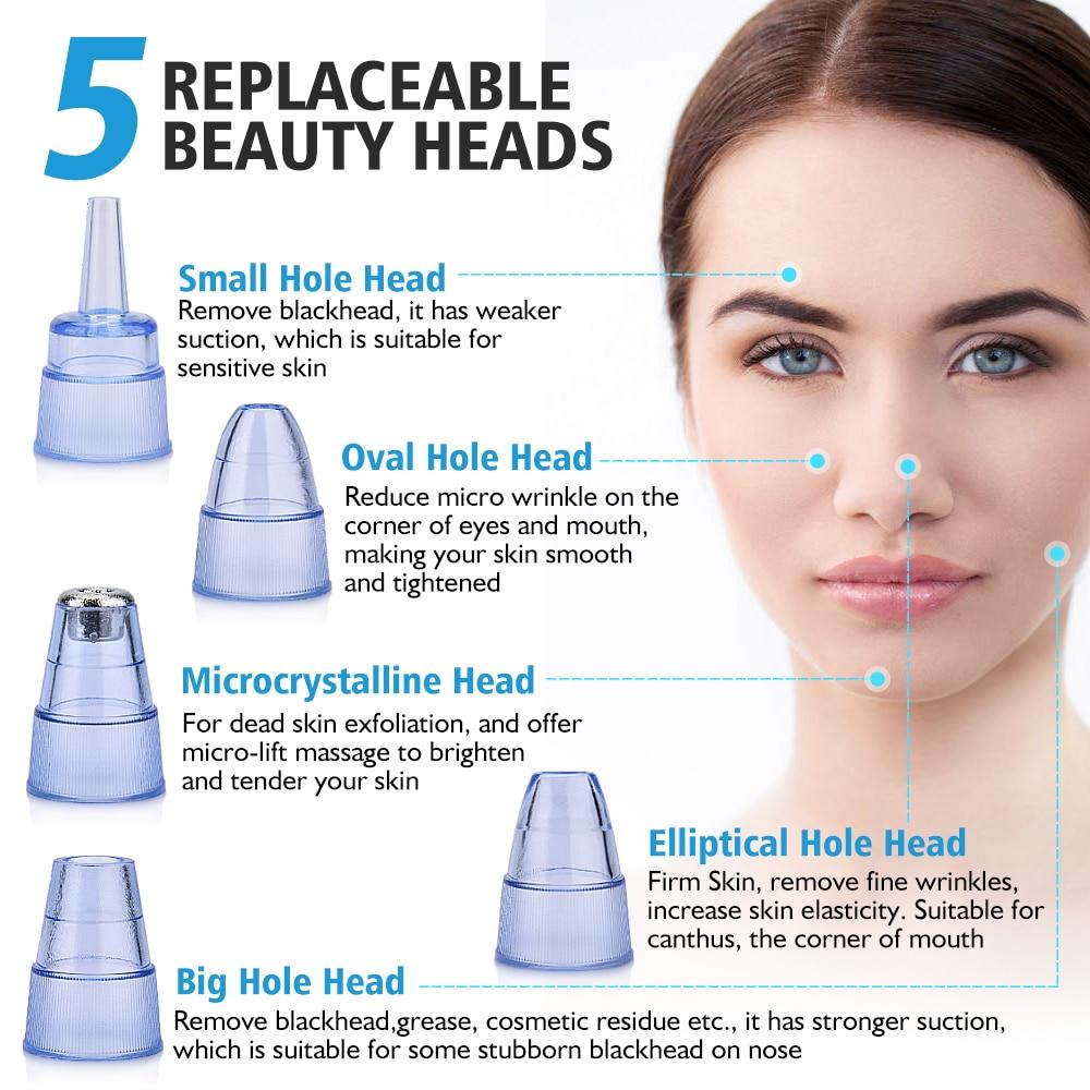 Blackhead Remover Pore Acne Pimple Removal Face T Zone Nose Cleaner Vacuum Suction Facial Diamond Beauty Clean Skin Oil Dirty
