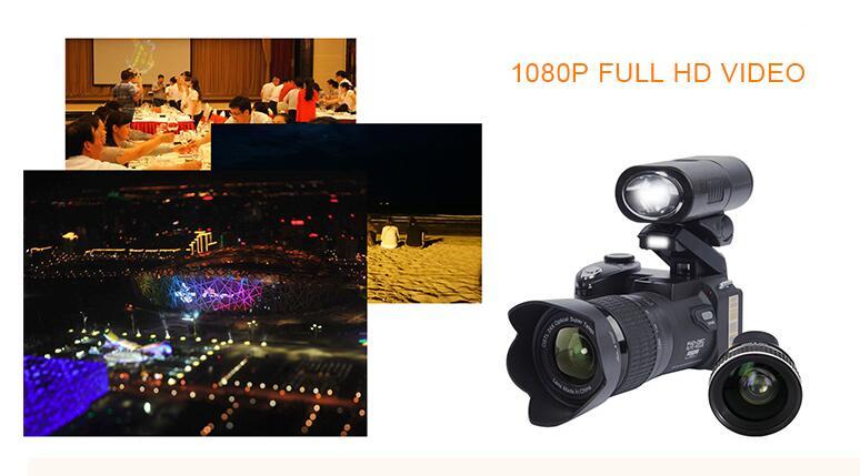 ELRVIKE Camera Digital Camera POLO D7300 33Million Pixel Auto Focus Professional SLR Video Camera 24X Optical Zoom 3 HD Lens
