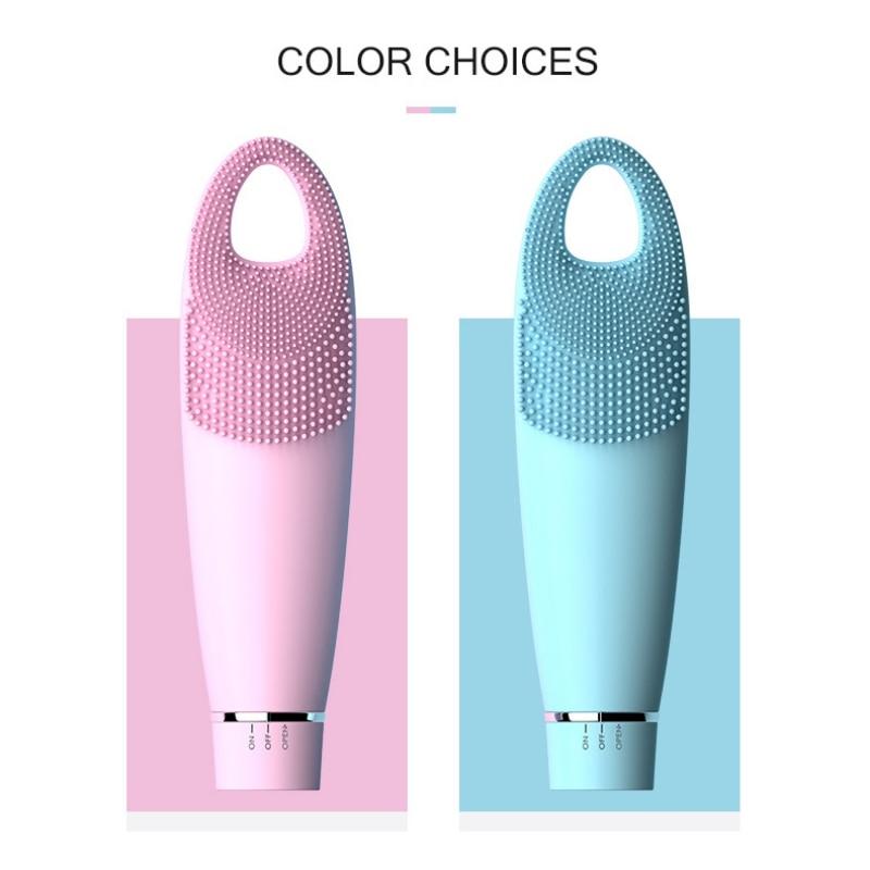 New Portable Silicone Electric Facial Cleansing Brush Waterproof Ultrasonic Vibration Face Deep Cleaner Face Washing Brush