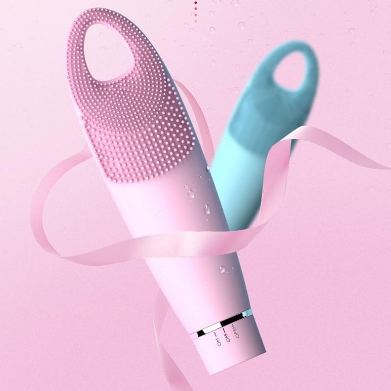 New Portable Silicone Electric Facial Cleansing Brush Waterproof Ultrasonic Vibration Face Deep Cleaner Face Washing Brush