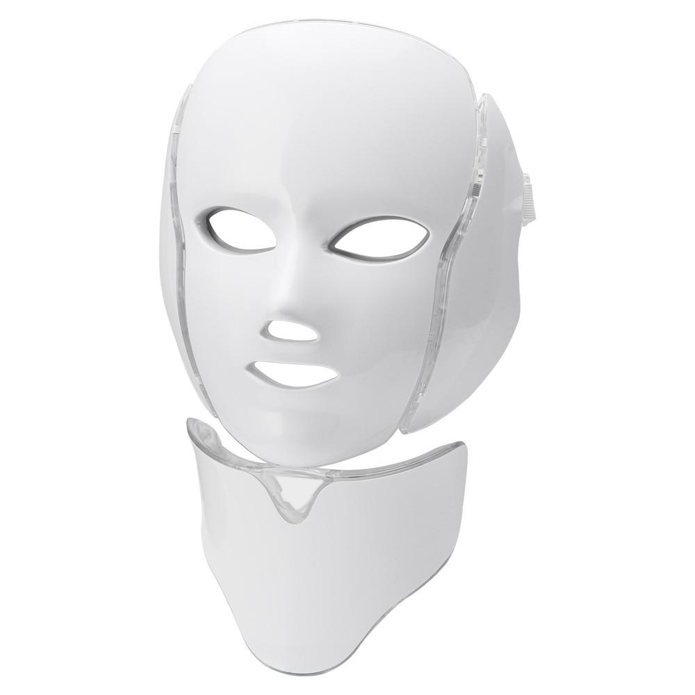 7 Colors Led Photon Electric LED Facial Mask with Neck Skin Rejuvenation Anti Wrinkle Acne Photon Therapy Skin Care Beauty Mask