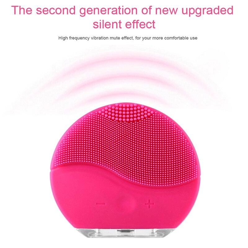 New Electric Facial Cleansing Brush Silicone Sonic Vibration Mini Cleaner Deep Pore Cleaning Skin Massage face brush cleansing
