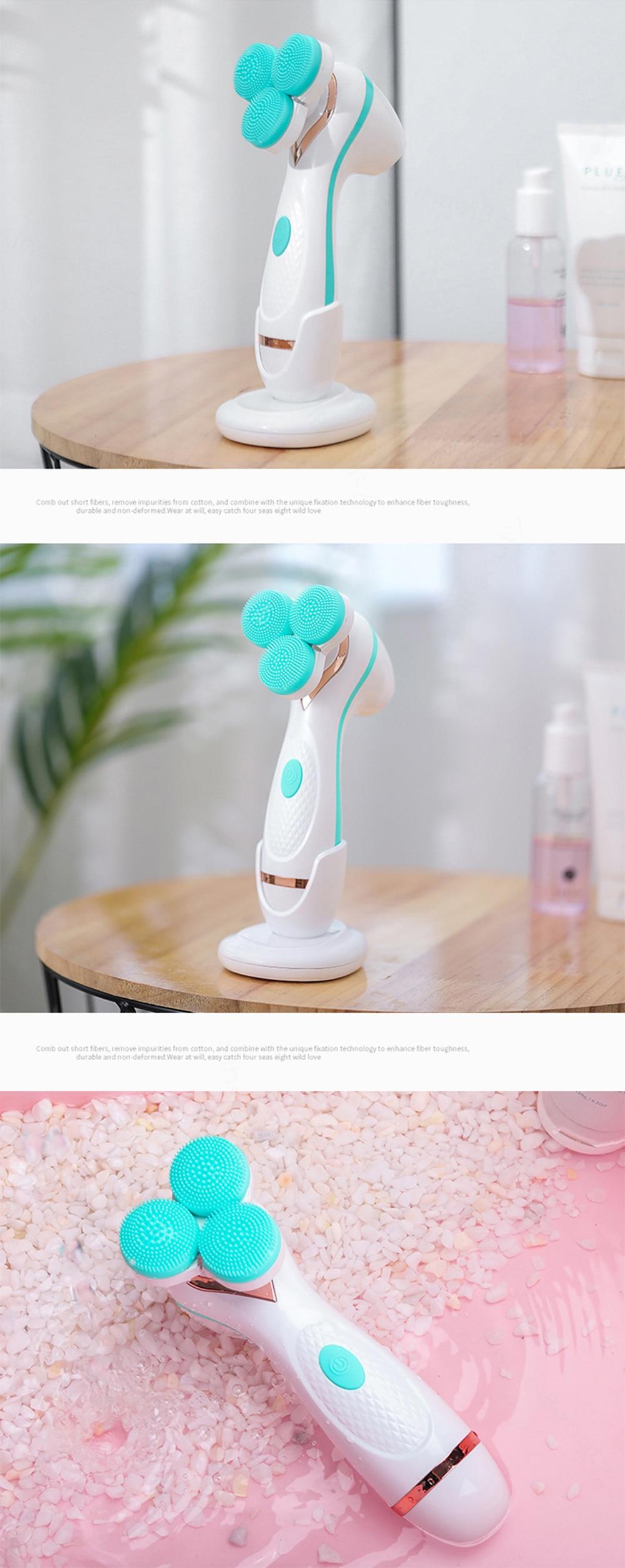3D V Face Lift Facial Cleansing Brush Electric Face Care Cleanser Brush Blackhead Remover Acne Pore Cleanser Machine, Waterproof