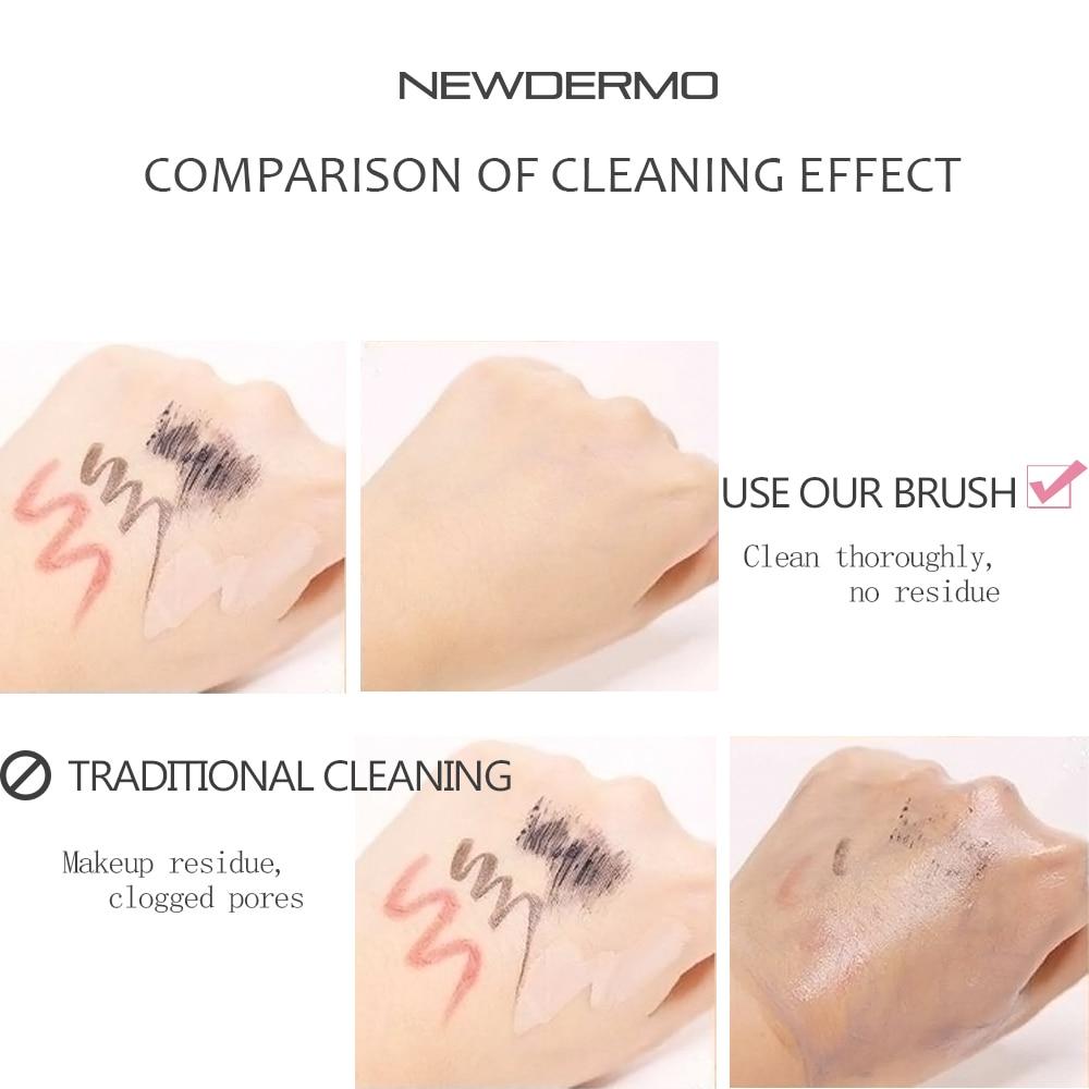 NEWDERMO Ultrasonic Electric Facial Cleansing Brush 2 Modes & 7 levels Gentle Exfoliating Pore Cleaner Massage IPX7 Waterproof
