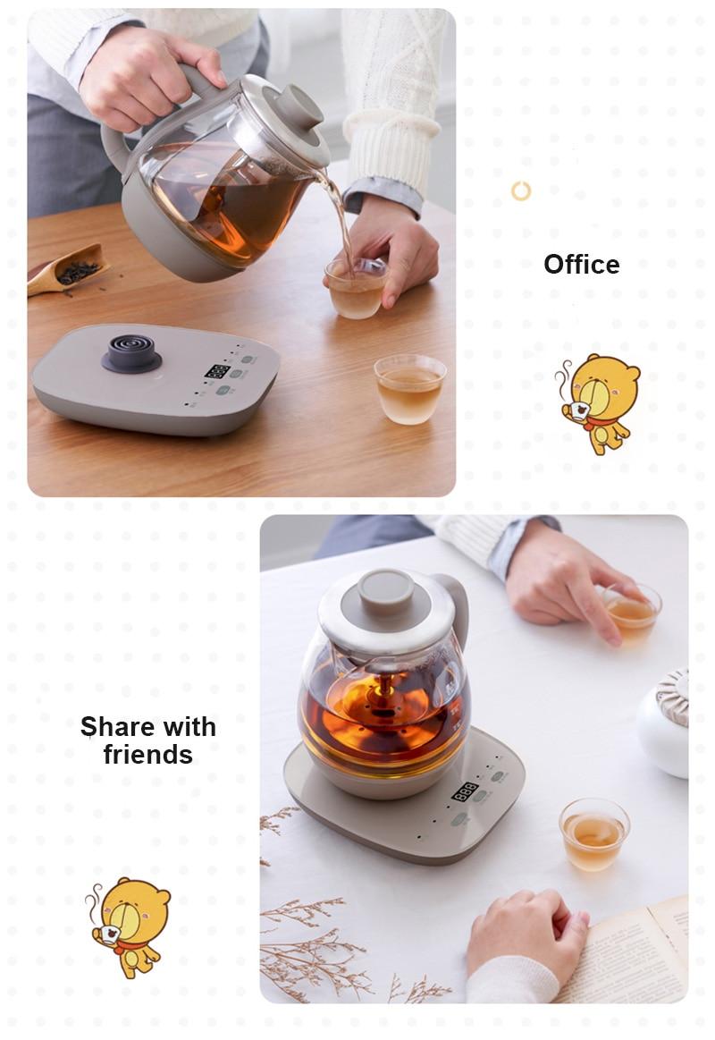 220V Spray Type Tea Maker Multifunctional Electric Kettle High Borosilicate Glass Intelligent Heat Preservation Health Pot 0.8L