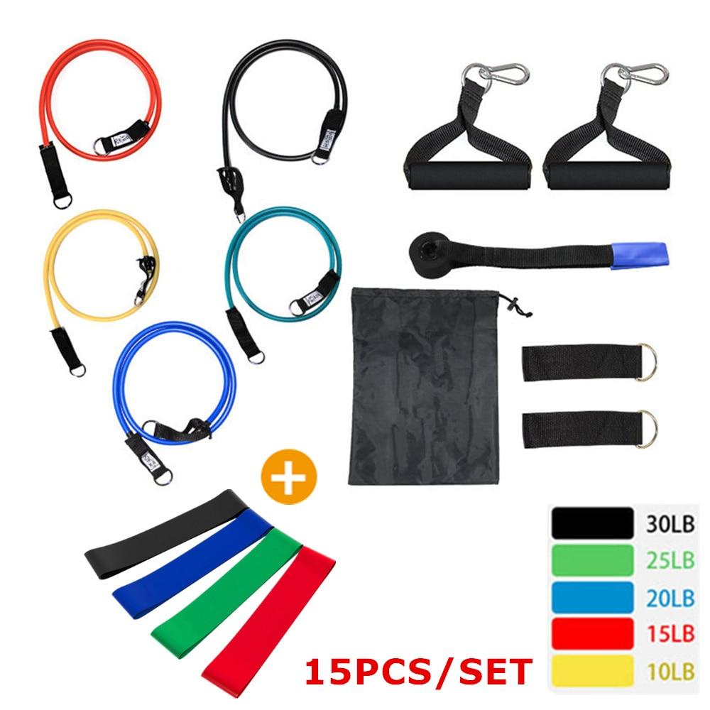 17Pcs Resistance Bands Set Expander Yoga Exercise Fitness Rubber Tubes Band Stretch Training Home Gyms Workout Elastic Pull Rope