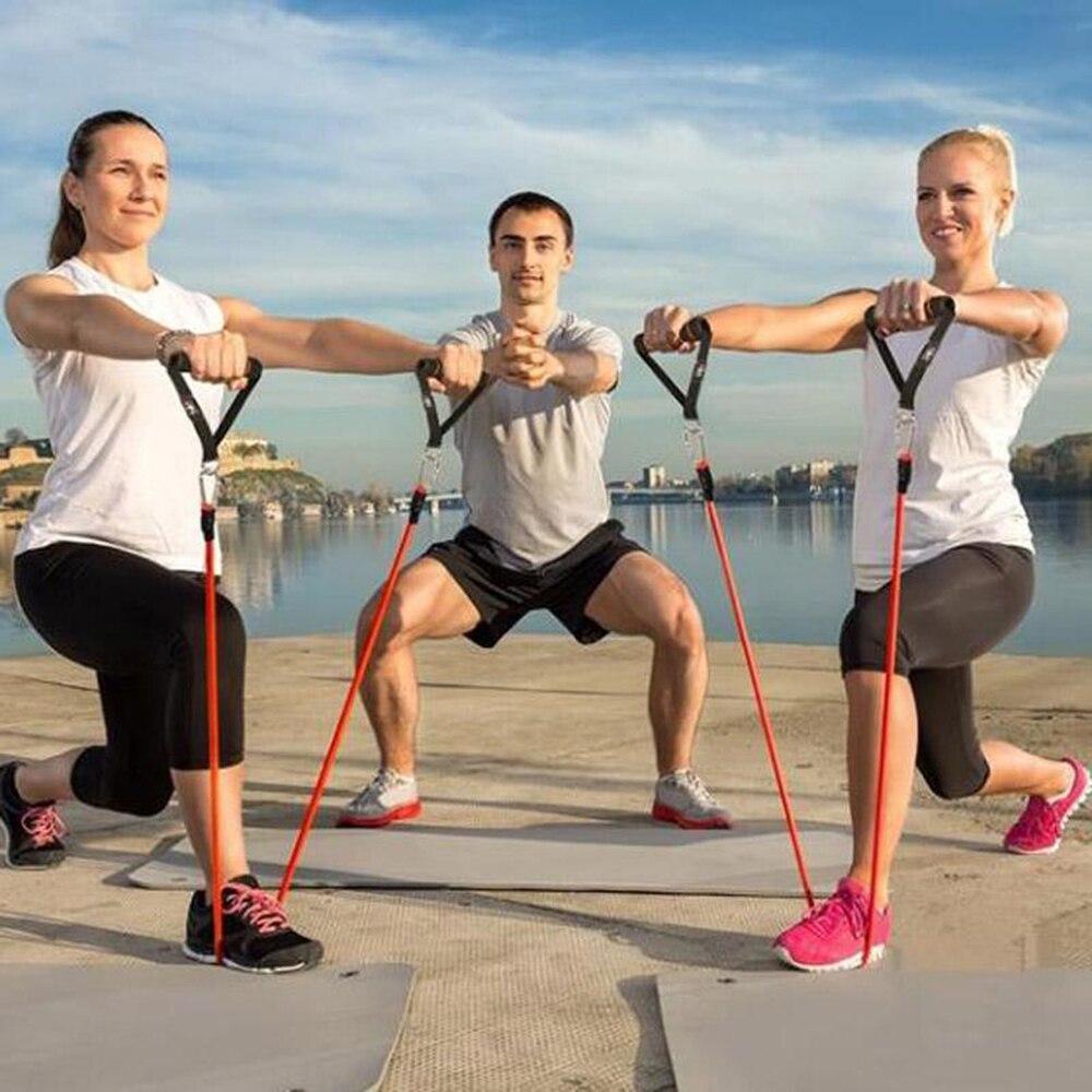 A Set Of Yoga Pull Rope Elastic Resistance Bands Fitness Crossfit Workout Gym Equipment Practical Training Tensile Expander