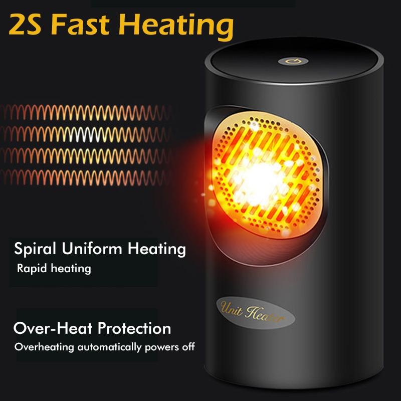 Touch Control Mini Space Heater 2S Fast Heating Fan Warmer Overheat Protection Winter Warmer For Dormitory Office Garage