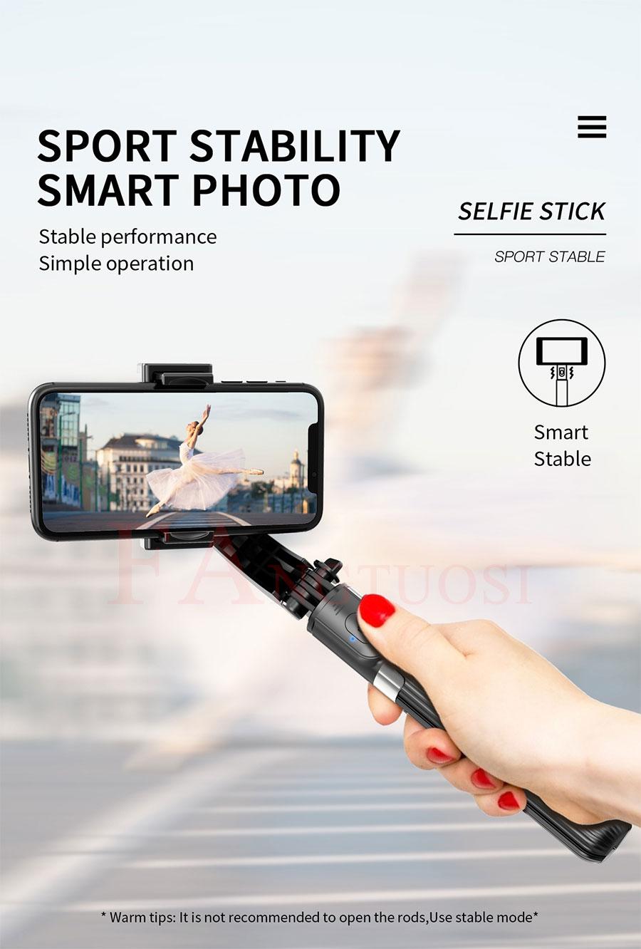 FANGTUOSI Bluetooth Handheld Gimbal Stabilizer Mobile Phone Selfie Stick Holder Adjustable Selfie Stand For iPhone/Huawei