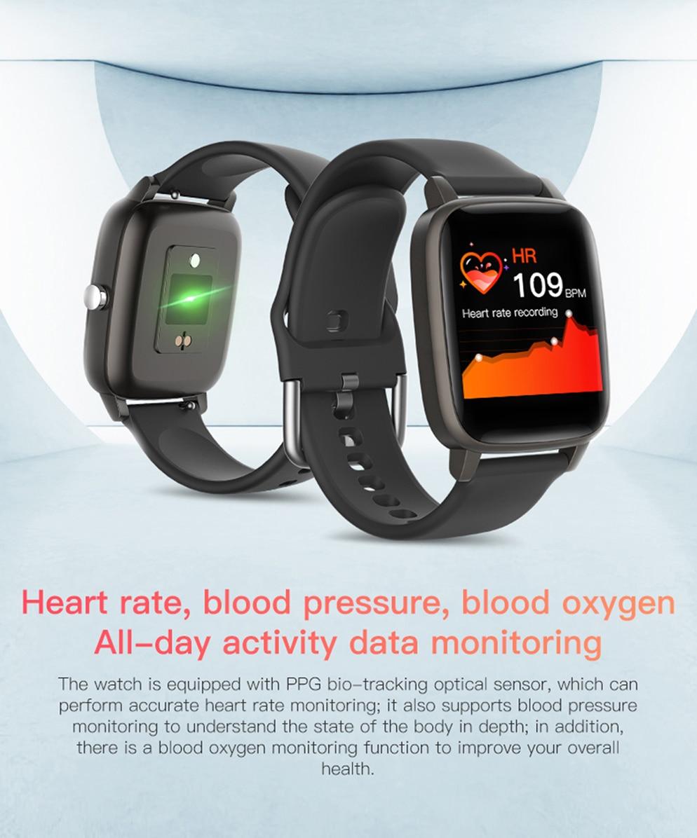 SQR T98 Smart Watch Temperature Men 2020 Blood Pressure Heart Rate Women Fitness Tracker Bluetooth Smartwatch for iOS Android